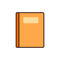 Minimalist Orange Book Cover Icon for Stationery, Study, and Writing Materials
