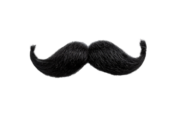 A black hair mustache isolated on transparent background
