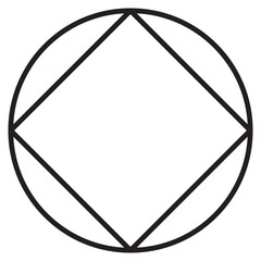 square in circle Geometric Brutalist Shape