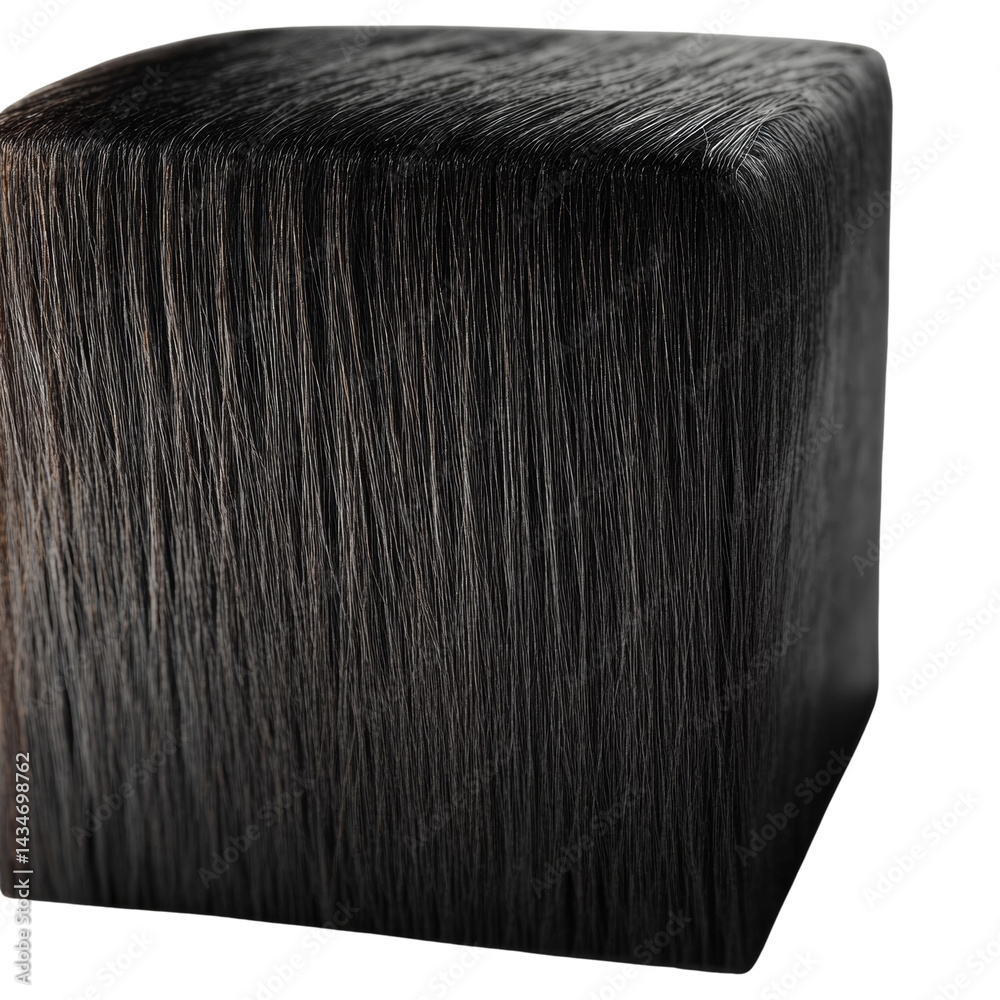 Aufkleber Textured cubic form with vertical striations, creating an optical allusion on a clean presentation
