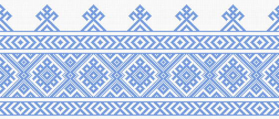 Embroidery scheme. Slavic ethnic motifs. Decorating folk costumes and household items. Russian embroidery, scheme
