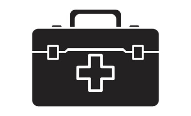 シンプルな線画スタイルの救急箱イラスト