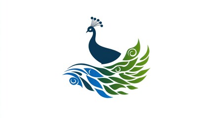 Fototapeta premium Peacock Logo Design on White