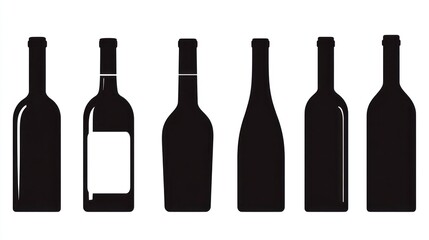 Wine Bottle Silhouettes Collection