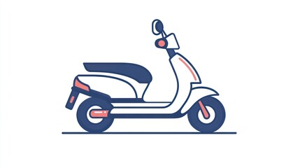 Illustration of scooter, transport, mobility, and delivery on a white background, for lifestyle