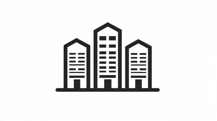 Obraz premium Simple line art illustration of three buildings.