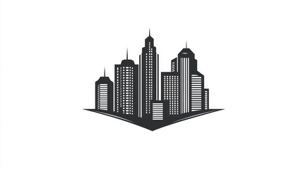 Fototapeta premium Cityscape skyline illustration, urban development, background white, design element