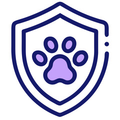 Pet Safety Symbol with Paw Inside Shield  