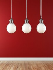 Contemporary lighting fixture illuminates a minimalist interior scene setting