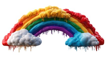 rainbow in the shape of a heart