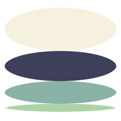 Stacked Ellipse Geometric Brutalist Shape