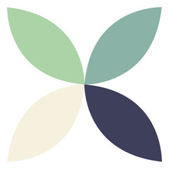 Floral Symmetry Geometric Brutalist Shape