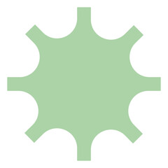 Gear Frame Rounded Geometric Brutalist Shape