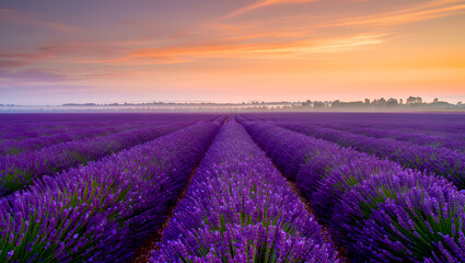 lavender field at sunset