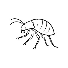 Flea icon in a simple style  