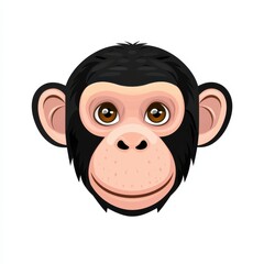 Illustration of a juvenile monkey with large brown eyes and black fur
