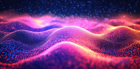 Fototapeta premium Abstract Particle Wavescape.