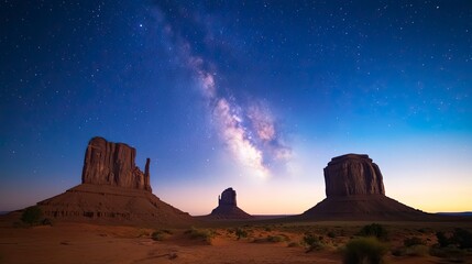 Milky Way over Monument Valley at dawn