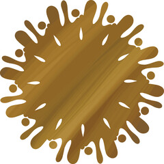 vector brown color hand - drawn circle shape.