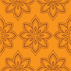 Seamless Luxury Damask Floral Ornament Pattern Vector Design.