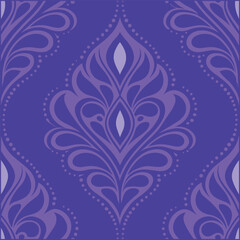 Seamless Luxury Damask Floral Ornament Pattern Vector Design.