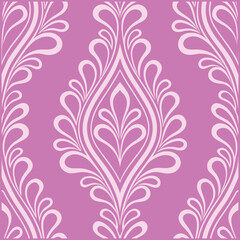 Seamless Luxury Damask Floral Ornament Pattern Vector Design.