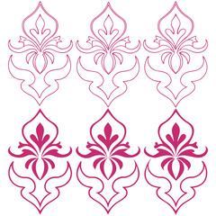 Seamless Luxury Damask Floral Ornament Pattern Vector Design.