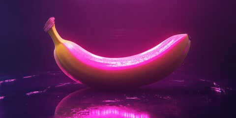 Vibrant magenta banana close up