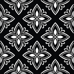 Fototapeta premium Seamless Luxury Damask Floral Ornament Pattern Vector Design.