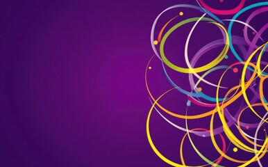 Colorful Swirls with Purple Background.