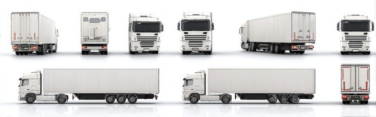Large Trucks and Trailers Studio Shot From Multiple Angles