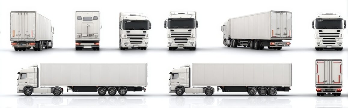 Large Trucks and Trailers Studio Shot From Multiple Angles