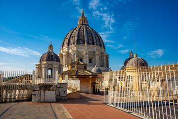 Fototapeta premium The Papal Basilica of Saint Peter in the Vatican, or simply Saint Peter's Basilica, is a church of the Italian High Renaissance located in Vatican City, an independent microstate enclaved within the c
