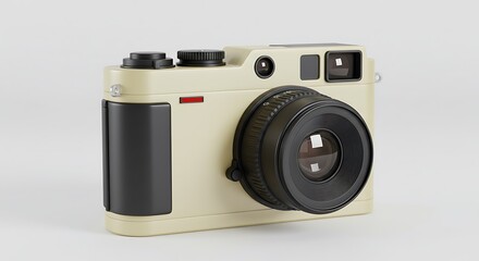 Fototapeta premium Analog Camera Close-up on White Background - Classic Photography Equipment