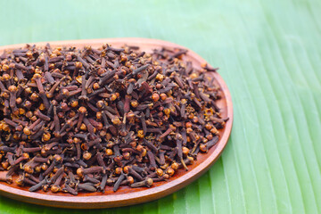 A spice of dried cloves, herbal medicine plant