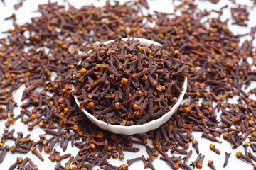 A spice of dried cloves, herbal medicine plant