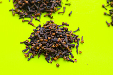 A spice of dried cloves, herbal medicine plant