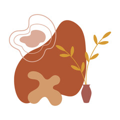 Boho Element on White Background. Vector Illustration in Minimalist Design.