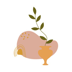 Boho Element on White Background. Vector Illustration in Minimalist Design.