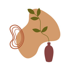 Boho Element on White Background. Vector Illustration in Minimalist Design.