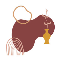 Boho Element on White Background. Vector Illustration in Minimalist Design.