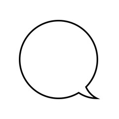 Speech Bubble Icon with Simple Design. Black and White Color. Vector Illustration.