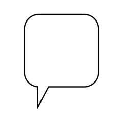 Speech Bubble Icon with Simple Design. Black and White Color. Vector Illustration.