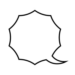 Speech Bubble Icon with Simple Design. Black and White Color. Vector Illustration.