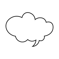 Speech Bubble Icon with Simple Design. Black and White Color. Vector Illustration.