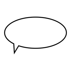 Speech Bubble Icon with Simple Design. Black and White Color. Vector Illustration.