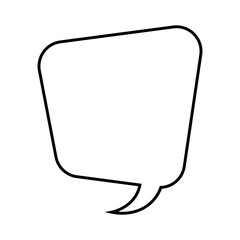 Speech Bubble Icon with Simple Design. Black and White Color. Vector Illustration.