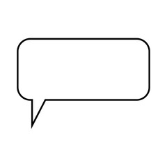 Speech Bubble Icon with Simple Design. Black and White Color. Vector Illustration.