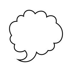 Speech Bubble Icon with Simple Design. Black and White Color. Vector Illustration.