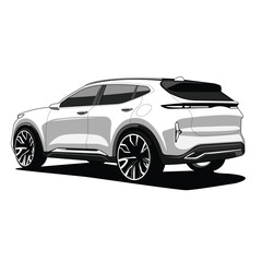 modern suv vehicle rear view car illustration